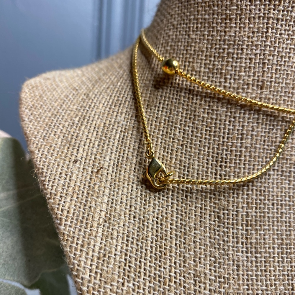Vintage Gold Necklace with Ball Accents - Picture 3 of 4